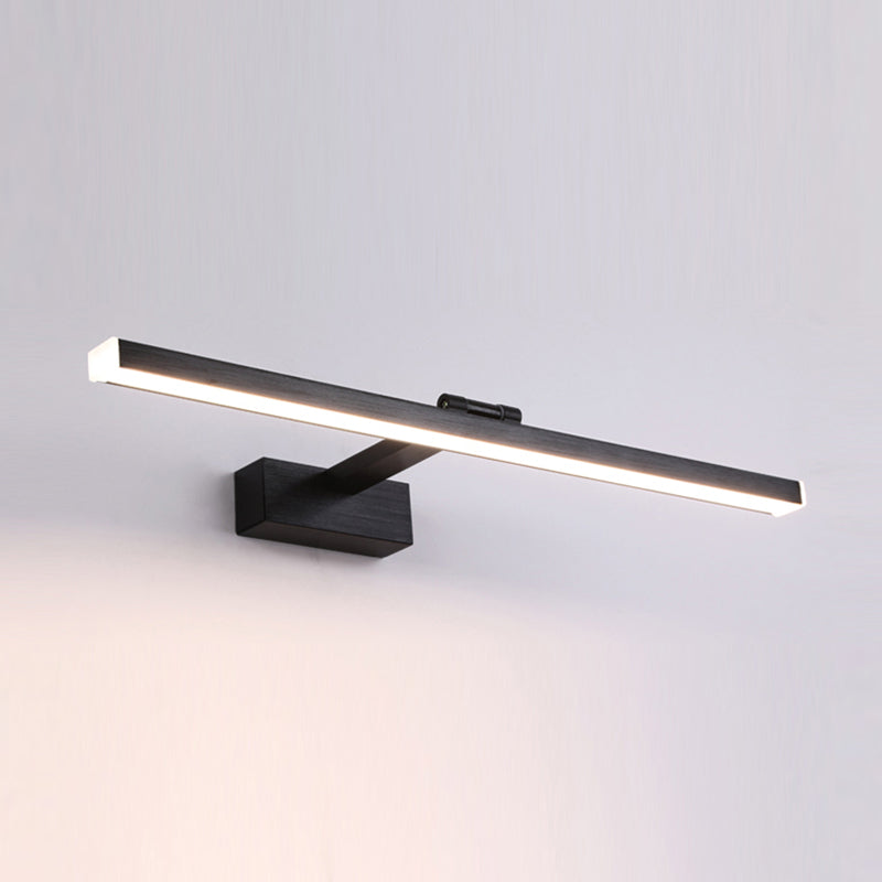 Linear Shade Metal Wall Sconce Modern Style 1-Light Mirror Wall Mount Lighting in Black