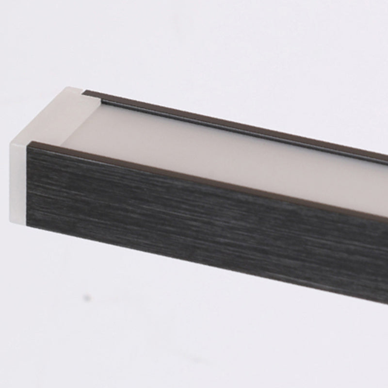 Linear Shade Metal Wall Sconce Modern Style 1-Light Mirror Wall Mount Lighting in Black
