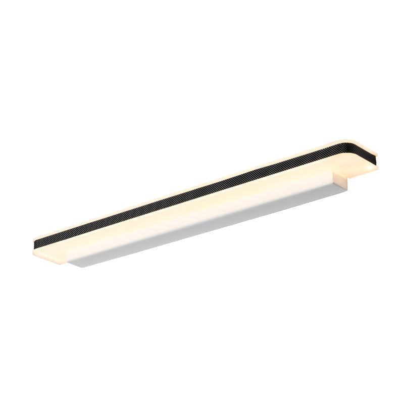 Metal Linear Shade Wall Sconce Modern Style 1-Light Mirror Wall Lighting Fixture in White