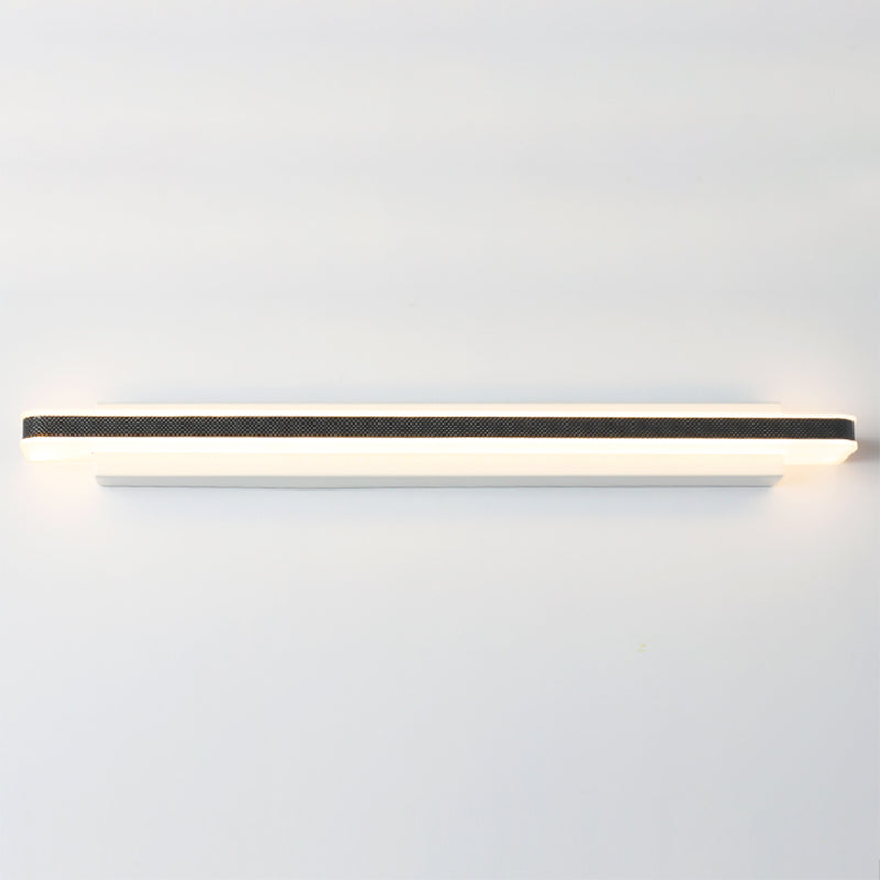 Metal Linear Shade Wall Sconce Modern Style 1-Light Mirror Wall Lighting Fixture in White