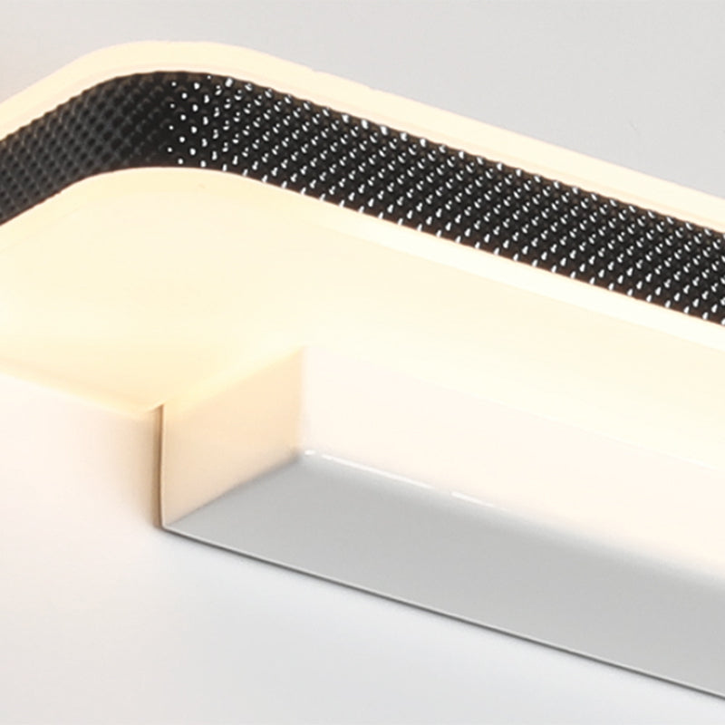 Metal Linear Shade Wall Sconce Modern Style 1-Light Mirror Wall Lighting Fixture in White