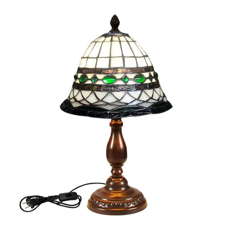 Glass Geometric Night Table Lamps Tiffany Style 1 Light Table Lamp