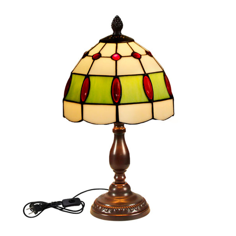 Glass Geometric Night Table Lamps Tiffany Style 1 Light Table Lamp