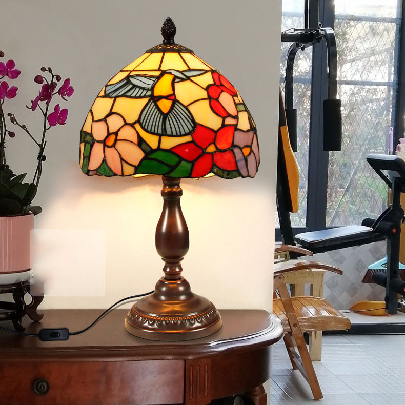 Glass Geometric Night Table Lamps Tiffany Style 1 Light Table Lamp