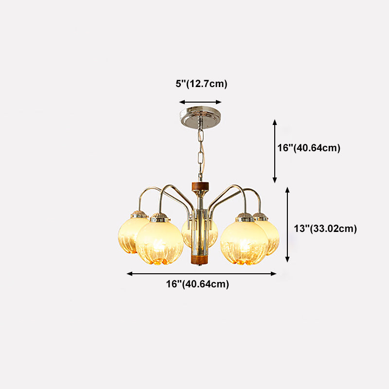 Simple Silver Chandelier Light Fixtures Glass Hanging Chandelier for Living Room