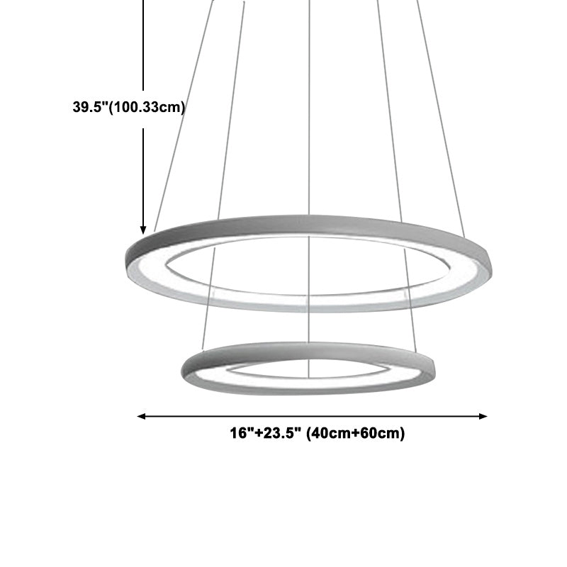 Round Hanging Light Kit Modern Style Metal Multi Lights Hanging Ceiling Lights