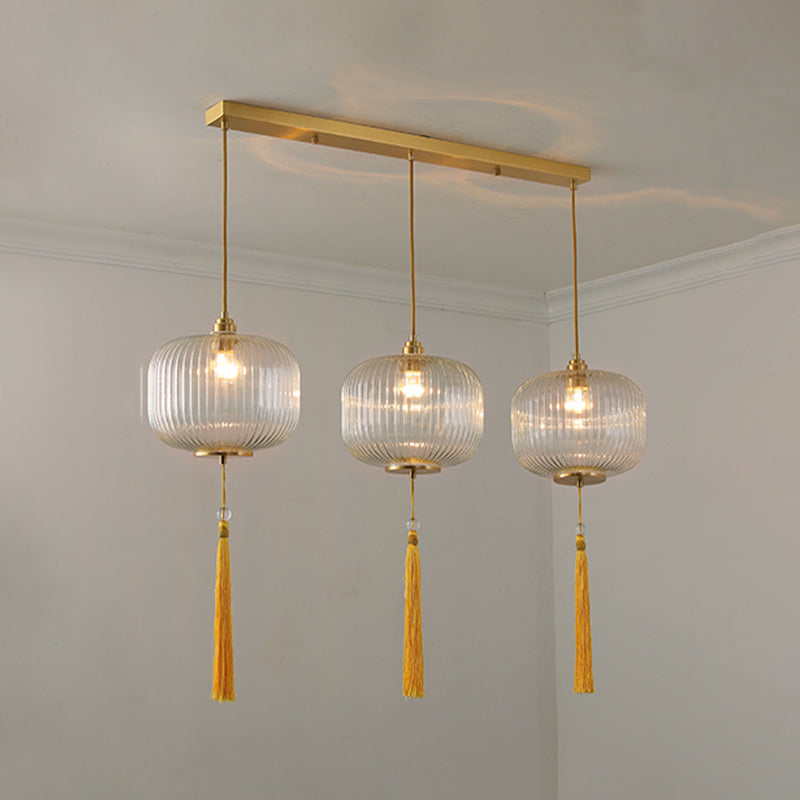 Multi-Light Geometric Pendant Lighting Modern Style Glass Pendant Light Kit