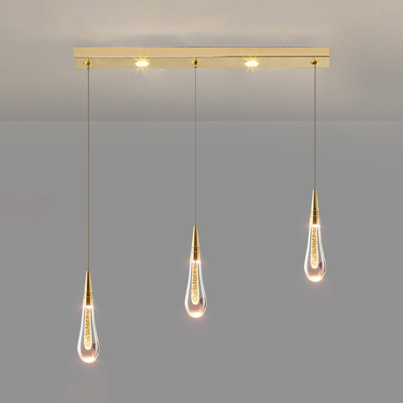 Postmodern Crystal Pendant Light Water Droplets Shape Hanging Pendant for Bedroom