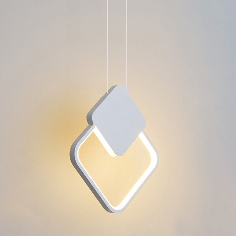 Postmodern Metal Ceiling Light Minimalist Style Geometry Led Pendant Lamp for Living Room