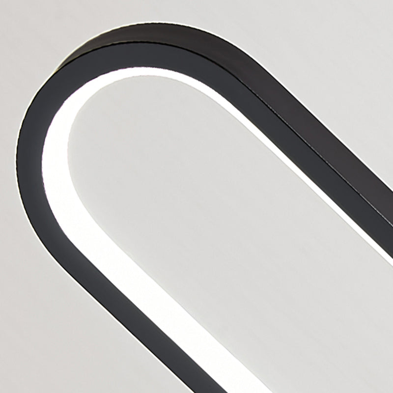 Nordic Style Iron Pendant Light Geometry Oval Led Ceiling Lamp for Bedroom