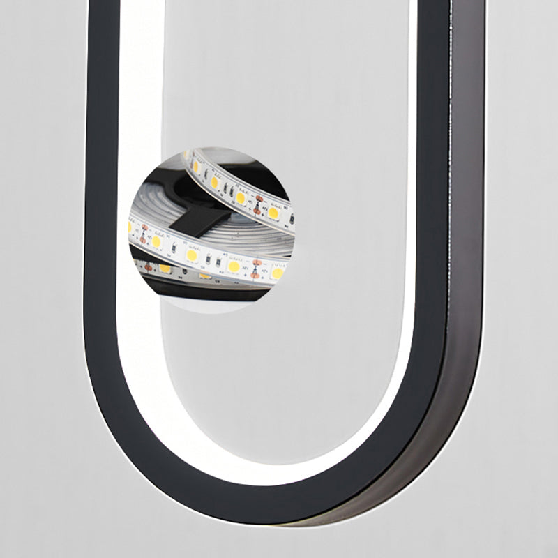 Nordic Style Iron Pendant Light Geometry Oval Led Ceiling Lamp for Bedroom
