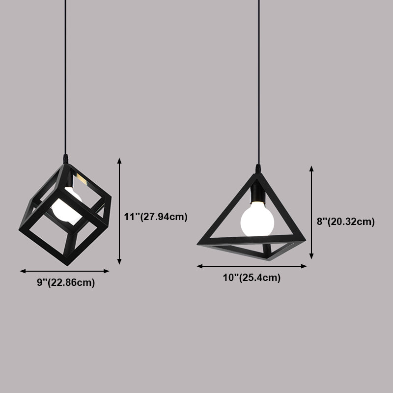 Simple Iron Ceiling Light Industrial Style Geometry Colorful Pendant Lamp for Houseroom