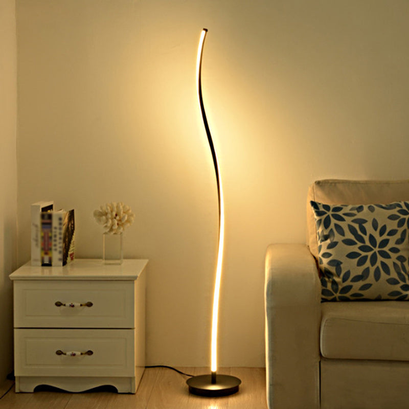 Twist Metal Floor Light Modern Style 1 Light Floor Light Fixtures