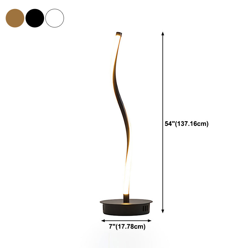 Twist Metal Floor Light Modern Style 1 Light Floor Light Fixtures