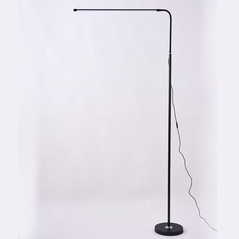 Linear Shape Metal Floor Light Modern Style 1 Light Floor Light Fixtures in Black