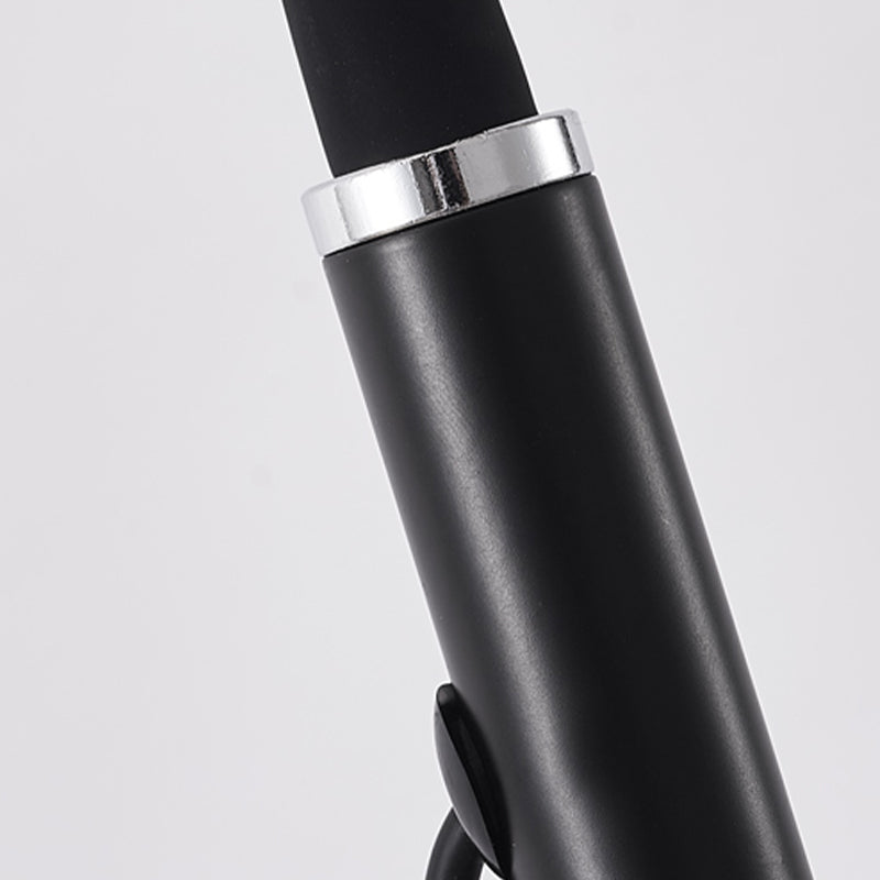 Linear Shape Metal Floor Light Modern Style 1 Light Floor Light Fixtures in Black