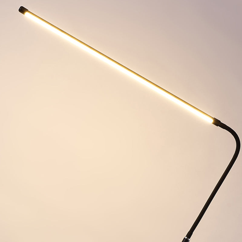 Linear Shape Metal Floor Light Modern Style 1 Light Floor Light Fixtures in Black