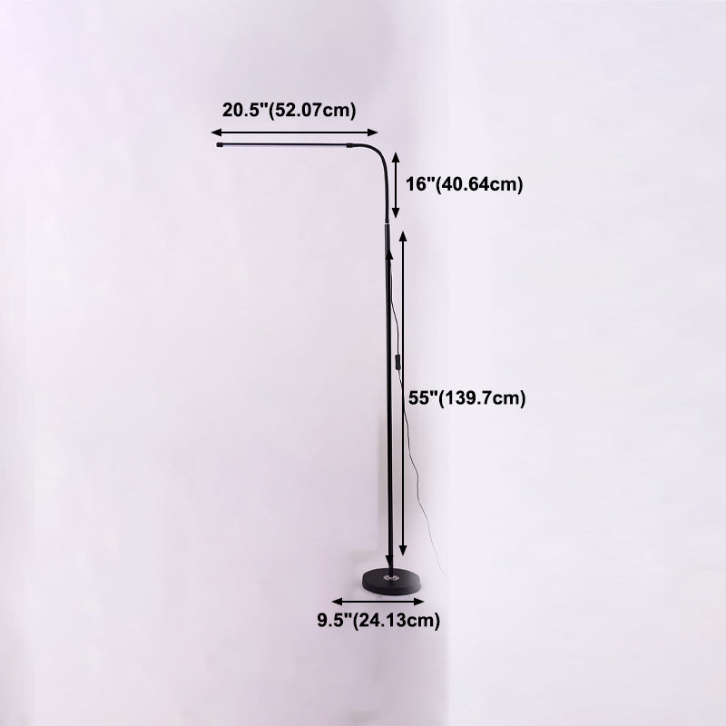 Linear Shape Metal Floor Light Modern Style 1 Light Floor Light Fixtures in Black