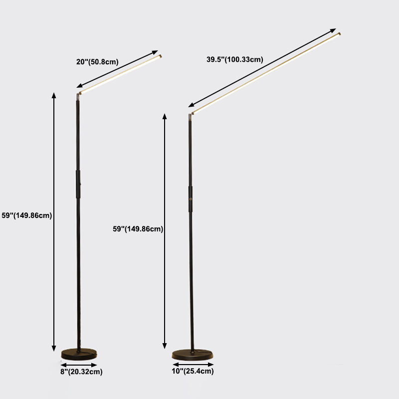 Metal Linear Shape Floor Light Modern Single Light Floor Light Fixtures