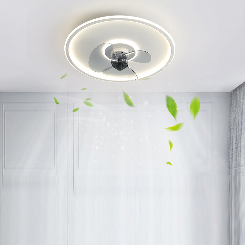 Round Shape Metal Ceiling Fans Modern Style Single Light Ceiling Lamp