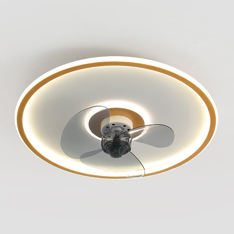Round Shape Metal Ceiling Fans Modern Style Single Light Ceiling Lamp