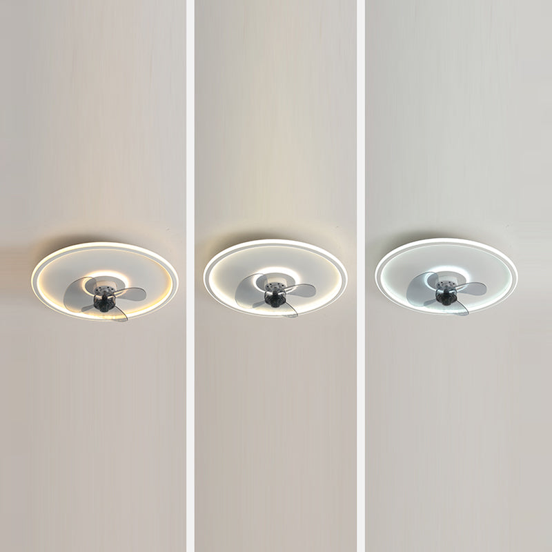 Round Shape Metal Ceiling Fans Modern Style Single Light Ceiling Lamp