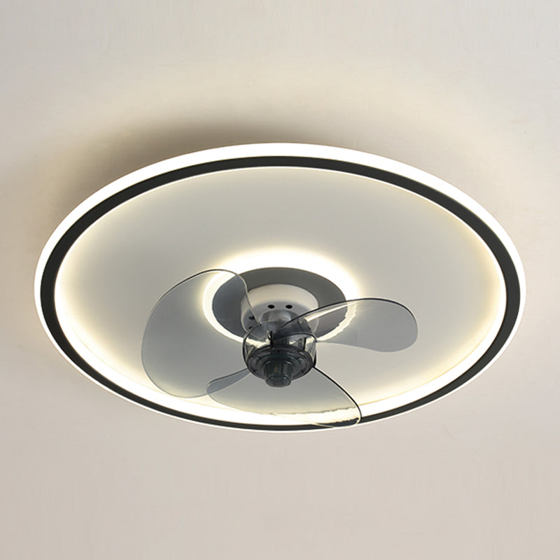 Round Shape Metal Ceiling Fans Modern Style Single Light Ceiling Lamp