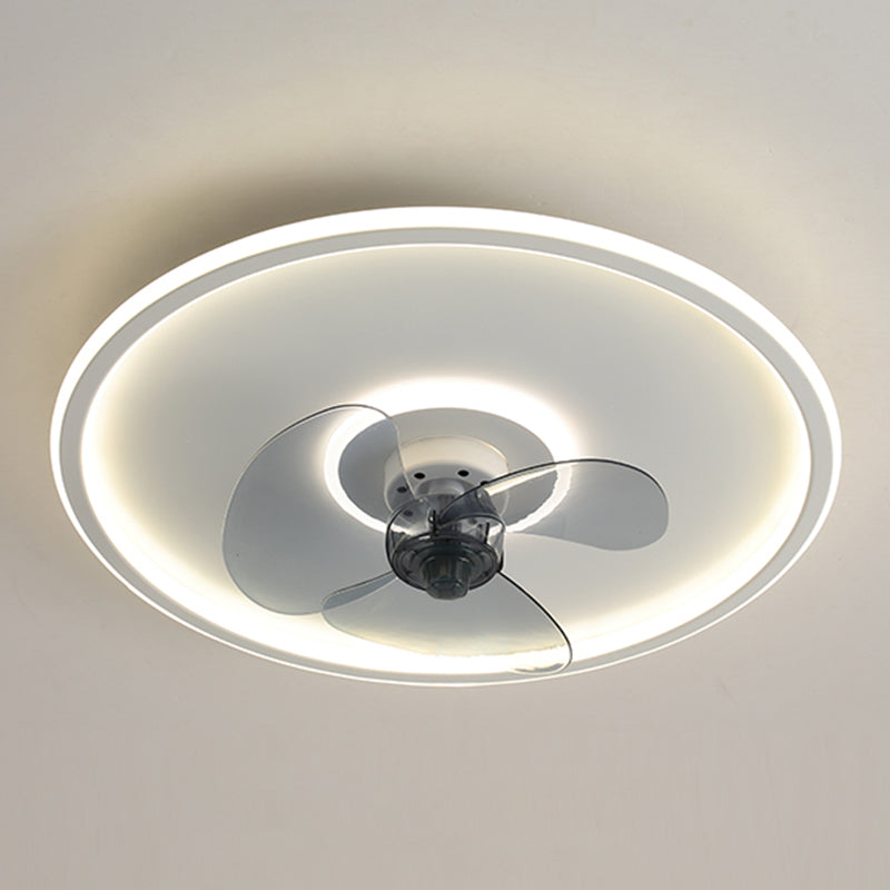 Round Shape Metal Ceiling Fans Modern Style Single Light Ceiling Lamp