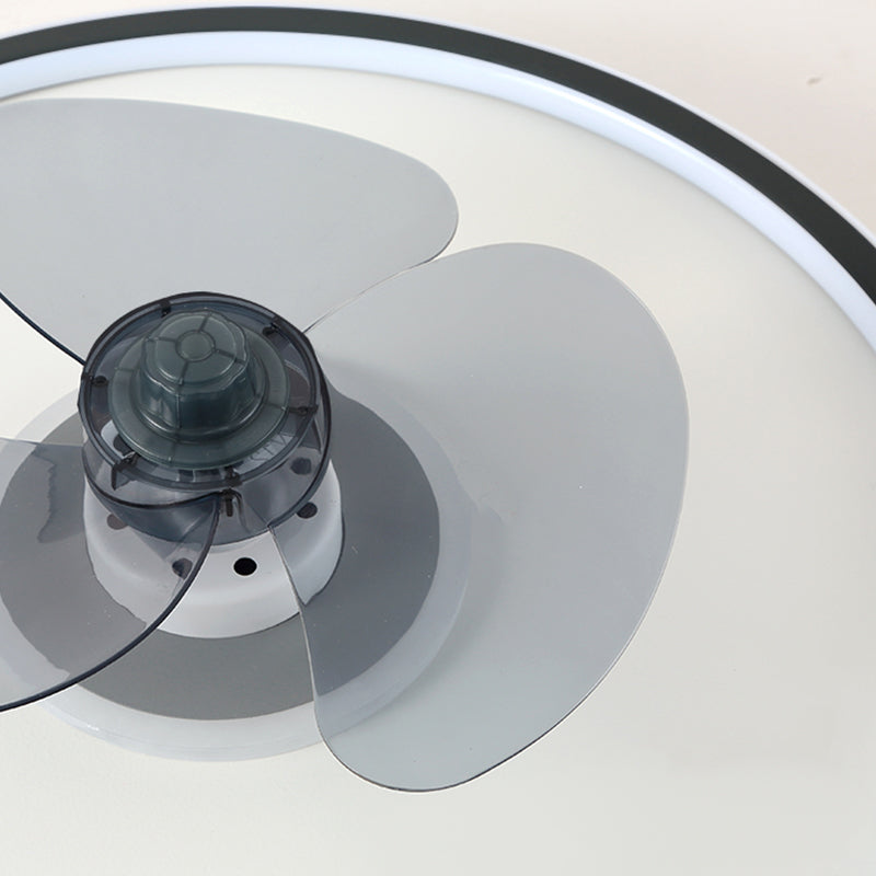 Round Shape Metal Ceiling Fans Modern Style Single Light Ceiling Lamp