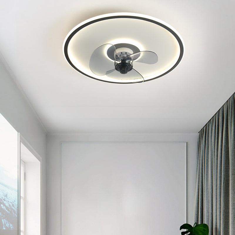 Round Shape Metal Ceiling Fans Modern Style Single Light Ceiling Lamp