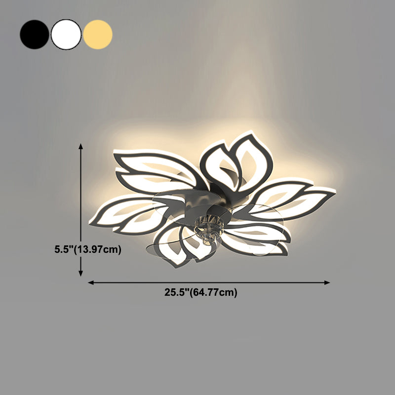 Flower Shape Metal Ceiling Fan Modern Style Multi Lights Ceiling Fan Lamp