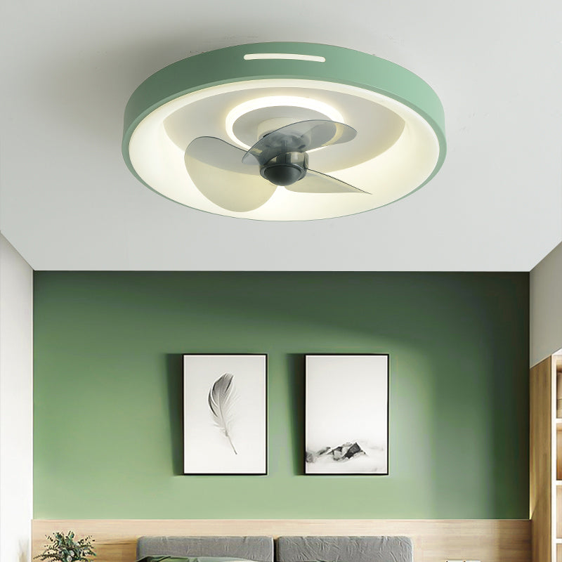 Ventola a soffitto in metallo a forma geometrica Stile moderno a 2 luci lampada a ventola del soffitto