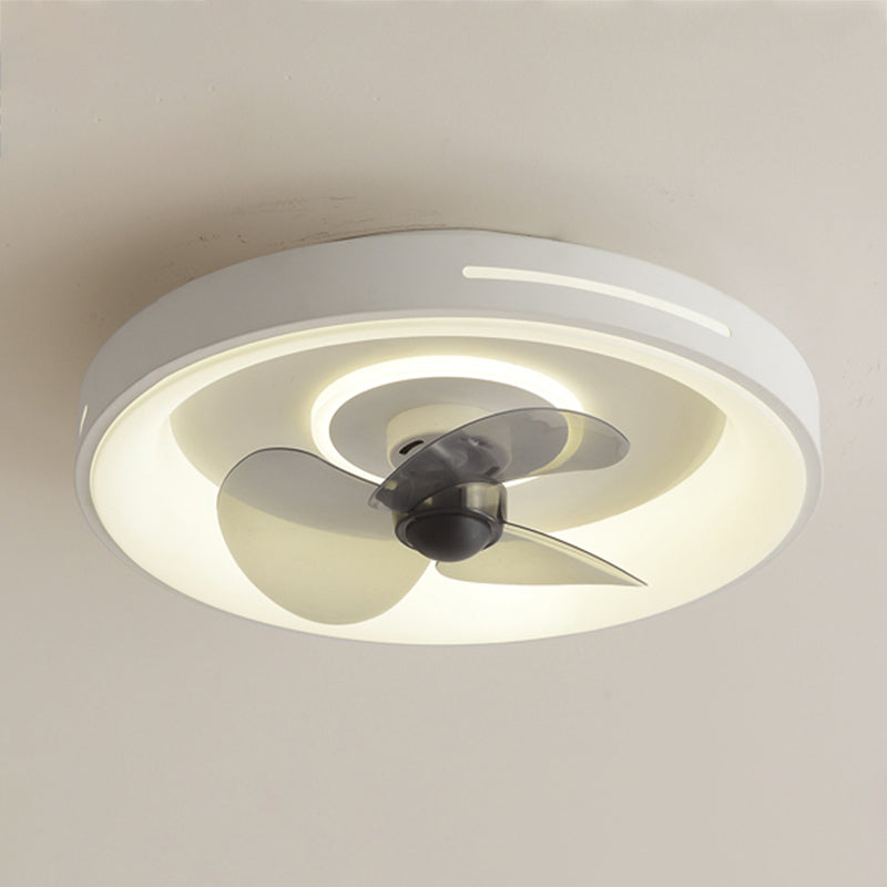 Ventola a soffitto in metallo a forma geometrica Stile moderno a 2 luci lampada a ventola del soffitto