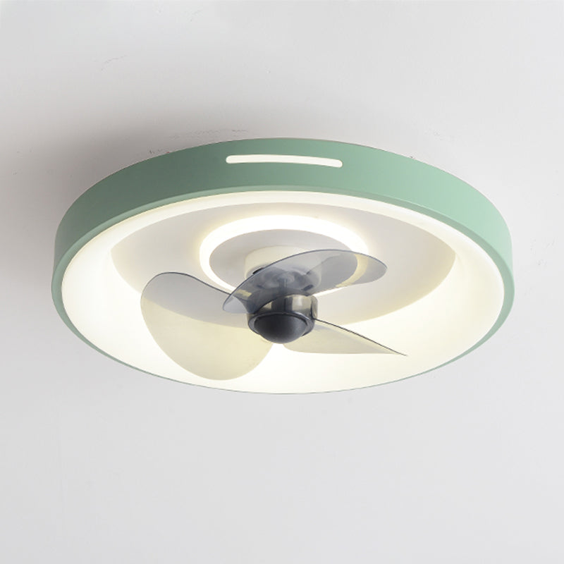 Ventola a soffitto in metallo a forma geometrica Stile moderno a 2 luci lampada a ventola del soffitto