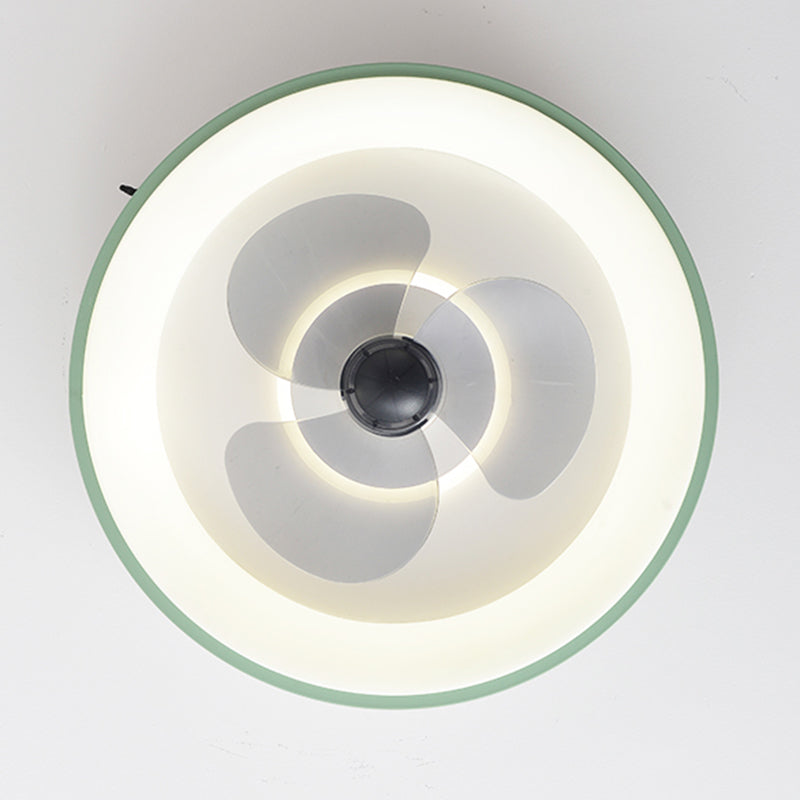 Ventola a soffitto in metallo a forma geometrica Stile moderno a 2 luci lampada a ventola del soffitto