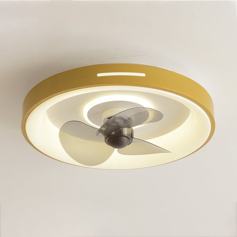Ventola a soffitto in metallo a forma geometrica Stile moderno a 2 luci lampada a ventola del soffitto