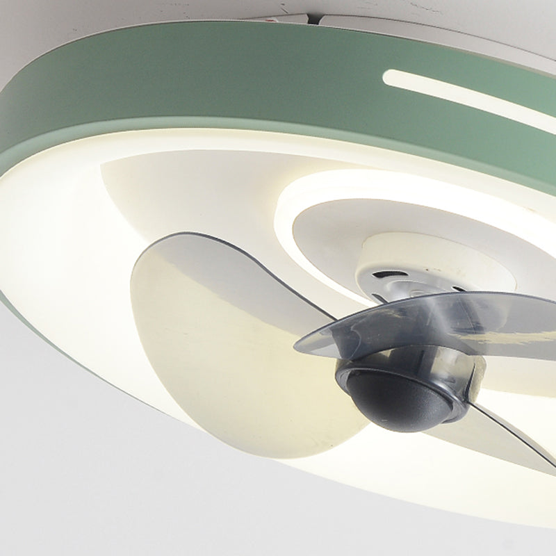 Ventola a soffitto in metallo a forma geometrica Stile moderno a 2 luci lampada a ventola del soffitto
