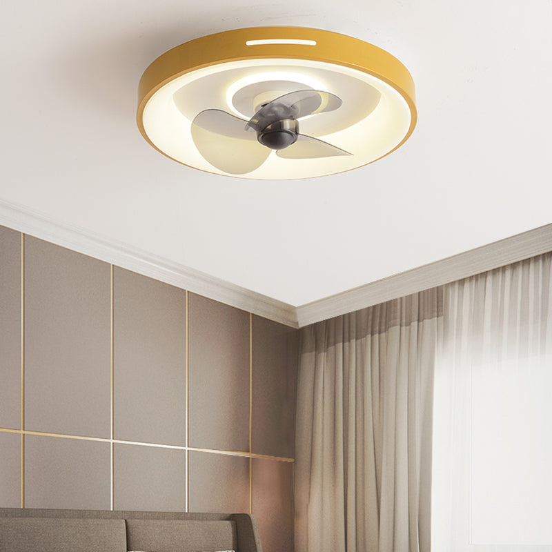 Ventola a soffitto in metallo a forma geometrica Stile moderno a 2 luci lampada a ventola del soffitto