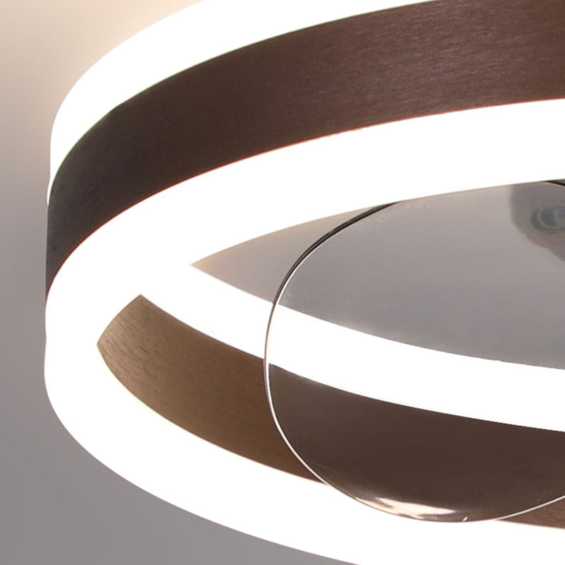 Round Shape Metal Ceiling Fan Modern Style 1 Light Ceiling Fan Lamp