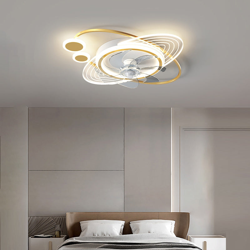 Modern Astronaut Ceiling Fan Light Metal LED Ceiling Fan for Children's Room