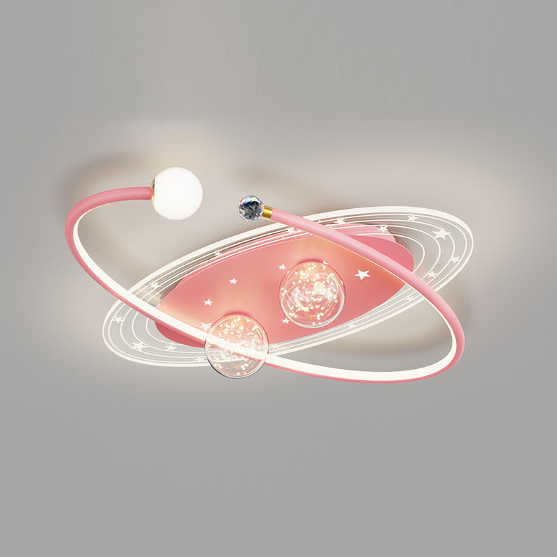 Contemporary Ceiling Fan Light Metal LED Ceiling Fan with Crystal for Children's Room