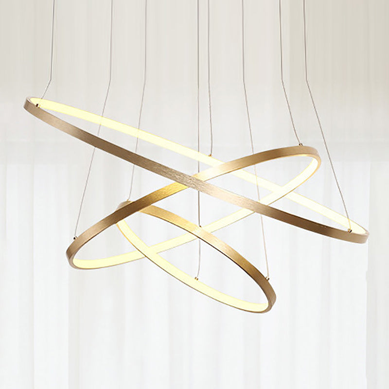 Round Hanging Light Kit Modern Style Metal 3 Lights Hanging Ceiling Lights