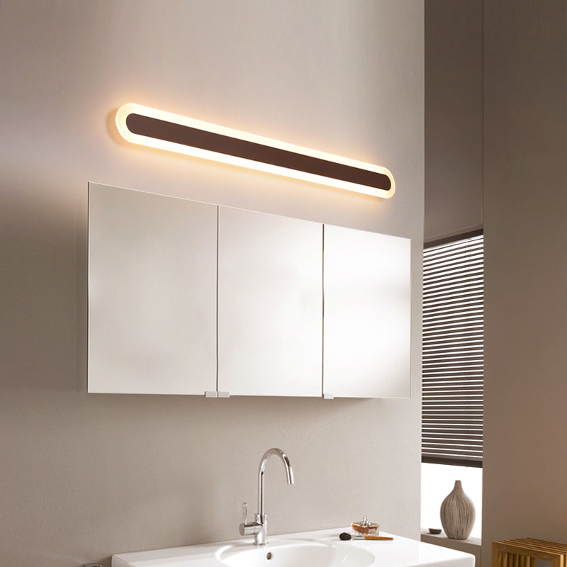 Metal Linear Shade Wall Sconce Modern Style 1 Light Mirror Wall Mounted Light Fixture