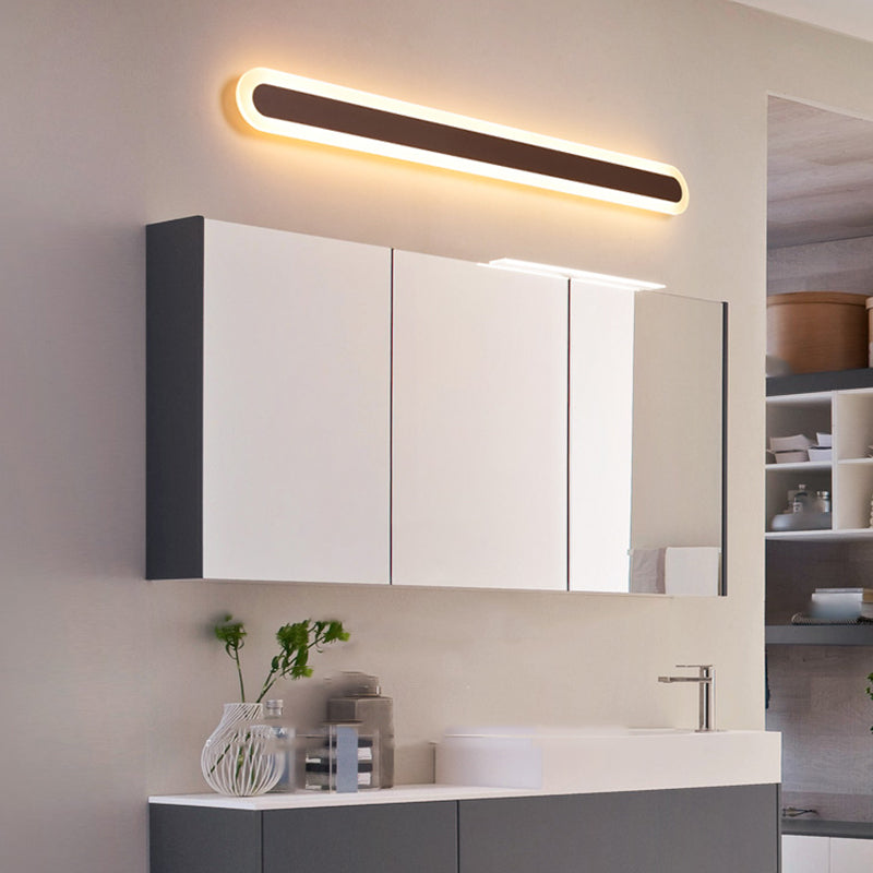 Metal Linear Shade Wall Sconce Modern Style 1 Light Mirror Wall Mounted Light Fixture