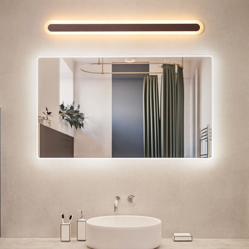 Metal Linear Shade Wall Sconce Modern Style 1 Light Mirror Wall Mounted Light Fixture