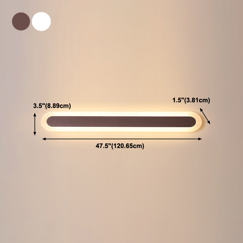 Metal Linear Shade Wall Sconce Modern Style 1 Light Mirror Wall Mounted Light Fixture