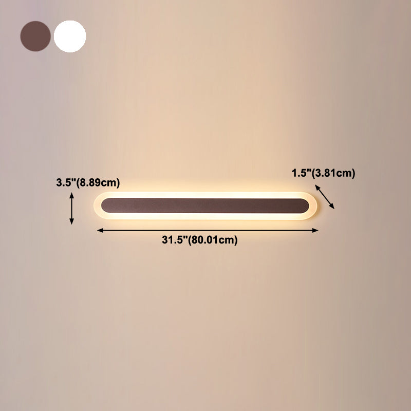 Metal Linear Shade Wall Sconce Modern Style 1 Light Mirror Wall Mounted Light Fixture