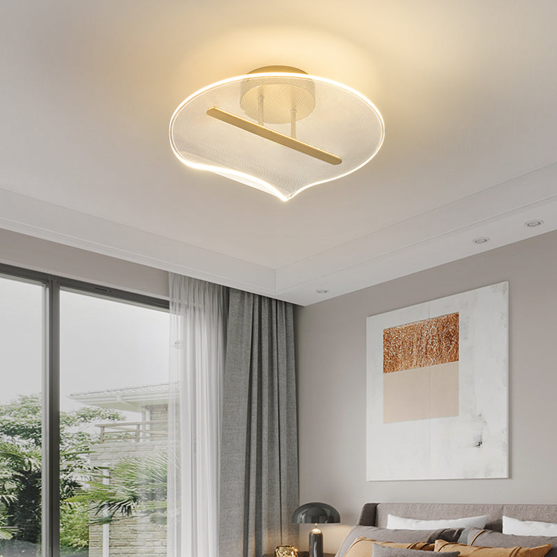 Acrylic Shaded Ceiling Light Fixture Simplicity LED Ceiling Flush Mount in Gold