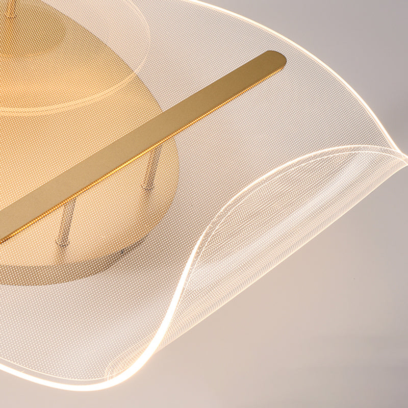 Acrylic Shaded Ceiling Light Fixture Simplicity LED Ceiling Flush Mount in Gold