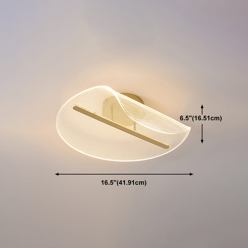 Acrylic Shaded Ceiling Light Fixture Simplicity LED Ceiling Flush Mount in Gold